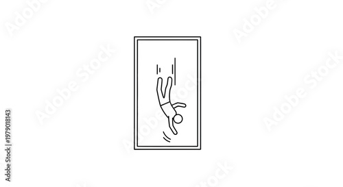 Falling Person Icon Symbol, Danger, Accident, Risk, Fall Down, Vector Illustration