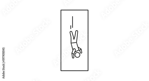 Falling Person Icon Symbolizing Danger, Risk, Accident, and Downward Trend