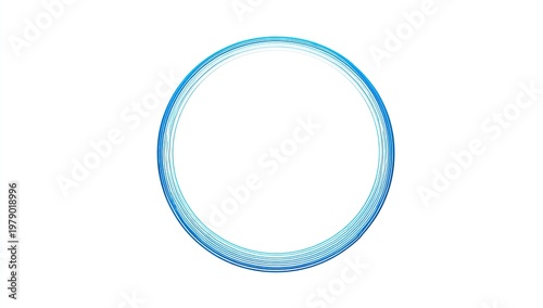 A clean white background with a layered, gradient-blue circle in the center