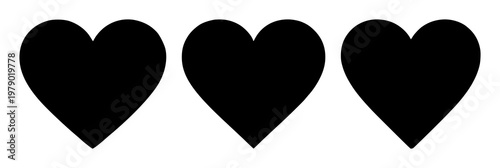 Favorite heart icon set with solid black icon on white background featuring heart, icon, favorite selector with love and symbol