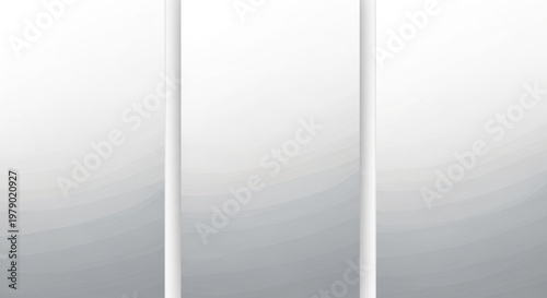 Minimalist interior with two vertical white marble walls and soft lighting