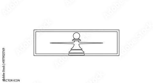 Vector Icon: Chess Pawn on Balance Scale, Symbolizing Strategy, Decision, and Fair Play