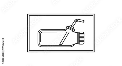 Vector Icon of a Reusable Water Bottle with Straw, Healthy Hydration and Eco-Friendly Lifestyle