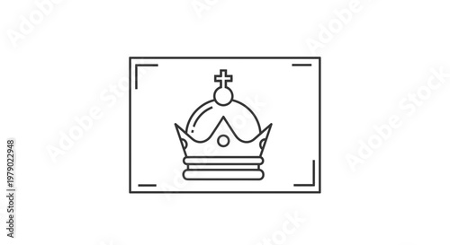 Royal Crown Icon, King or Queen Symbol, Luxury and Power Emblem