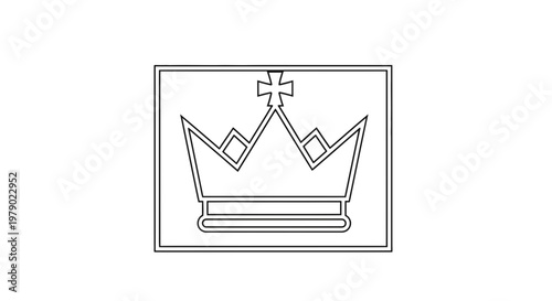 Royal Crown Icon Outline, Symbol of Power, Royalty, and Authority