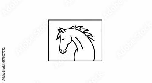 Minimalist Horse Head Silhouette Icon