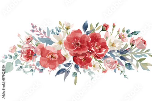 A vibrant cluster of red berries with green leaves on a branch isolated on white background