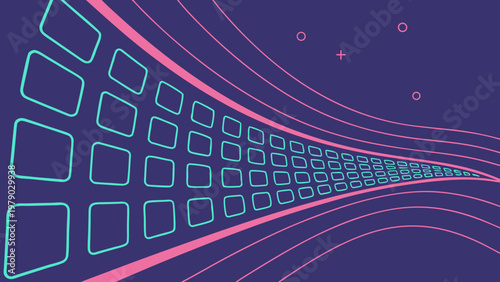 An abstract blue technology background featuring glowing motion lines and bright wave patterns creates a dynamic energy design illustration for a digital space wallpaper