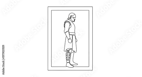 Fantasy Warrior Character Design, Medieval Knight Armor, Profile View