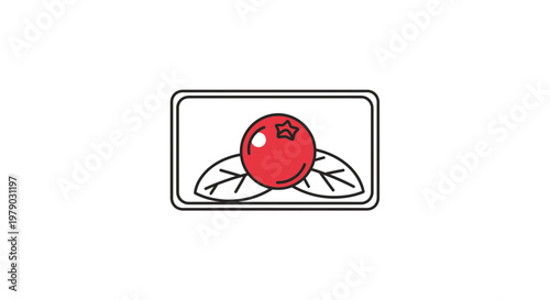 Fresh Cranberry in Packaging, Healthy Berry Fruit Icon, Organic Food Concept