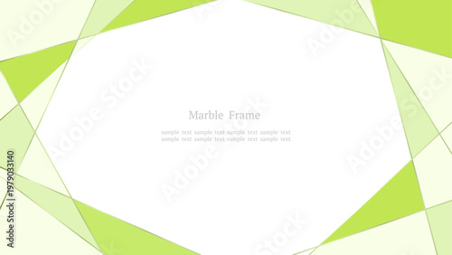 明るく爽やかなグリーンのジュエルフレーム背景 クリスタルデザイン 横長16:9