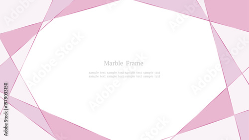 優しくかわいいピンクの宝石フレーム背景 クリスタルバナー 横長16:9