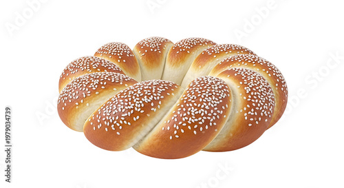Braided Challah Bread with Sesame Seeds