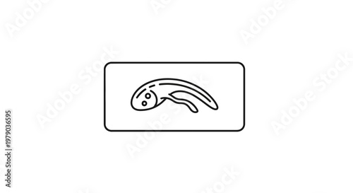 Tadpole Icon, Frog Larva, Aquatic Life, Simple Outline