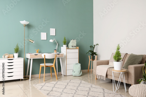 Interior of office with wor...