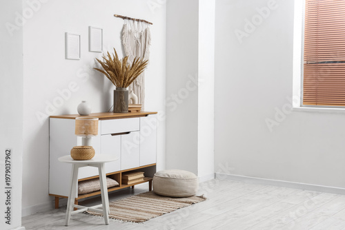 Interior of light room with...