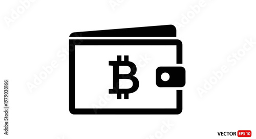 Bitcoin Wallet Icon - Digital Currency Storage and Cryptocurrency Symbol