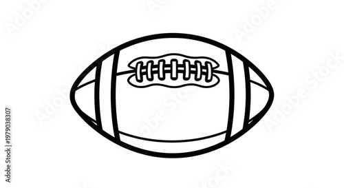 American Football Outline Icon - Simple Vector Graphic