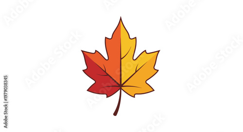 Autumn Maple Leaf - Red and Orange Gradient