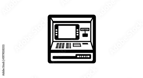 ATM Machine Icon - Automated Teller Machine Vector Illustration