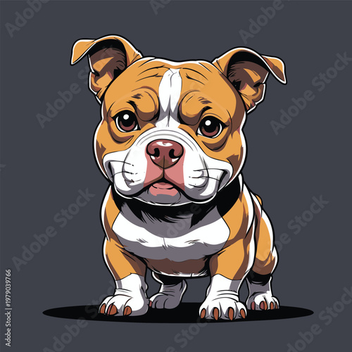 vector image of a cute angry pitbull