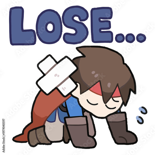 戦闘に敗北した勇者のイラスト