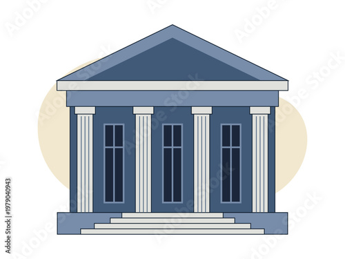 Court building icon. Politics icon. Flat vector icon concept.