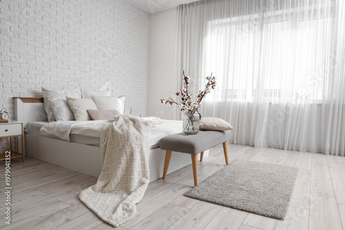 Interior of stylish bedroom...