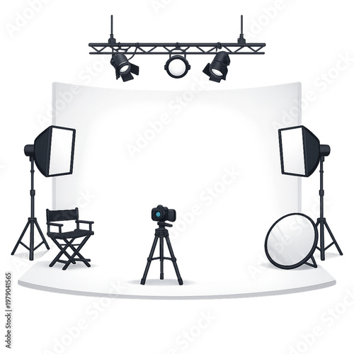 professional photography studio setup, photo studio equipment, studio lighting setup, commercial photography studio, professional photo shoot setup, studio strobe lighting, softbox lighting system, ph