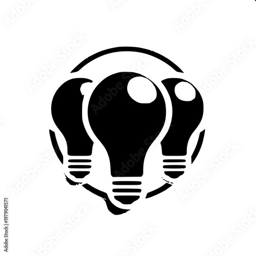 Symmetric loop of light bulbs vector silhouette variation 3