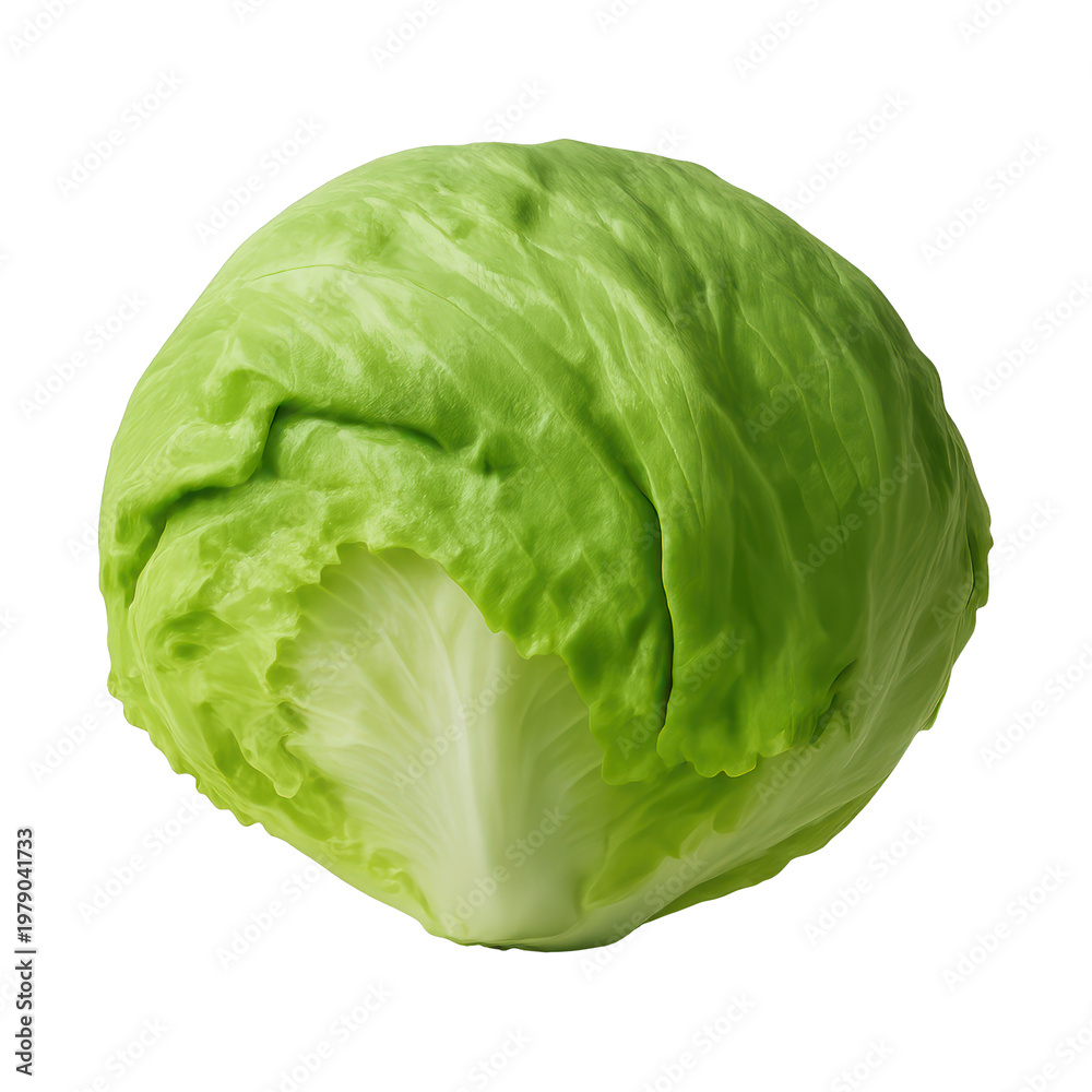 Fototapeta premium PNG Fresh green cabbage vegetable image.