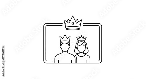 King and Queen Icon: Royal Couple Wearing Crowns on Screen