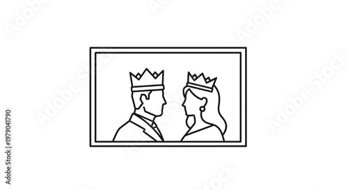 King and Queen Profile Silhouette Icon