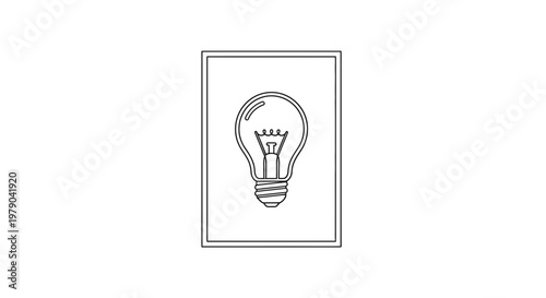 Light Bulb Icon, Idea Symbol, Innovation Concept, Minimalist Line Art