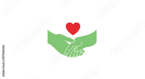 Hands holding heart symbolizing love and care.