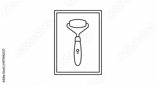 Facial Roller Icon Line Art: Beauty Tool for Skincare and Wellness