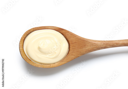 Wooden spoon with delicious...