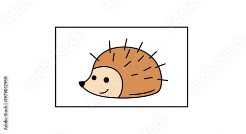 Cute Cartoon Hedgehog Illustration - Adorable Spiky Mammal Drawing