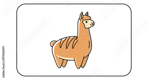Cute Cartoon Llama Illustration - Adorable Alpaca Vector Art