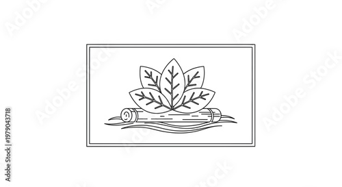 Zen bamboo and lotus leaves icon, spa, wellness, nature, meditation, yoga, organic logo symbol