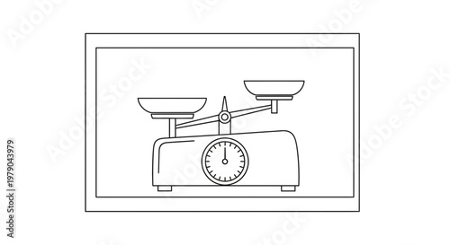 Vintage Kitchen Scale with Dial for Measuring Ingredients, Weighing Food