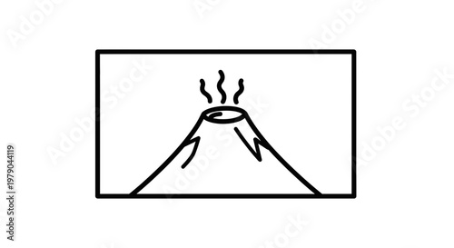 Volcano Eruption Icon: Abstract Symbol of Natural Disaster and Geological Activity