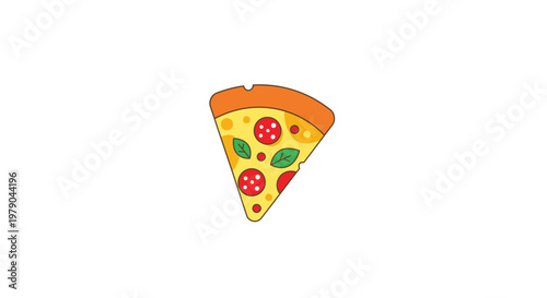 A Tasty Vector Illustration Depicting a Single Slice of Pizza on a White Backdrop
