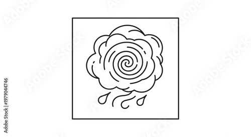 Stormy Cloud with Raindrops Icon - Weather Symbol