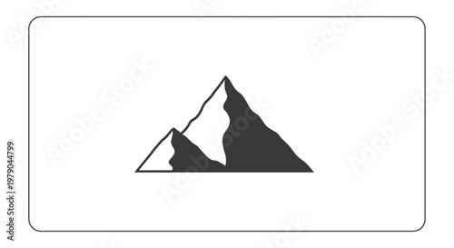 Stylized Mountain Peak Icon, Minimalist Vector Graphic, Adventure Symbol