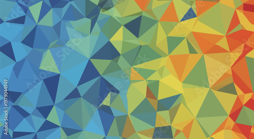 Colorful low-poly background with varied colors and geometric shapes