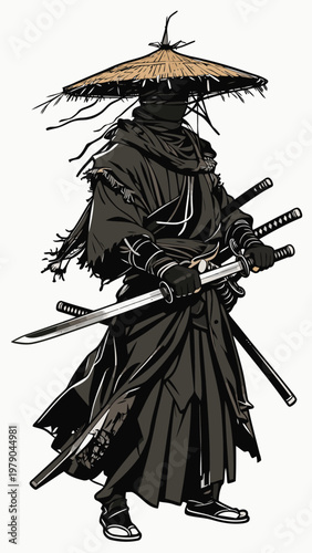 vector image of a ronin