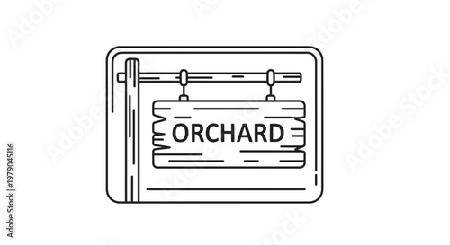 Rustic Orchard Sign, Vintage Wooden Signpost, Farm Entrance, Countryside Landmark