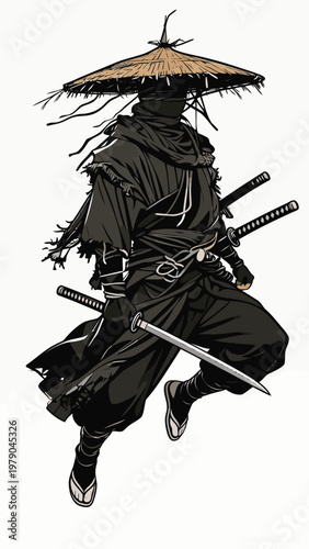 vector image of a ronin