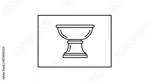 Simple Line Art Icon of a Chalice or Goblet